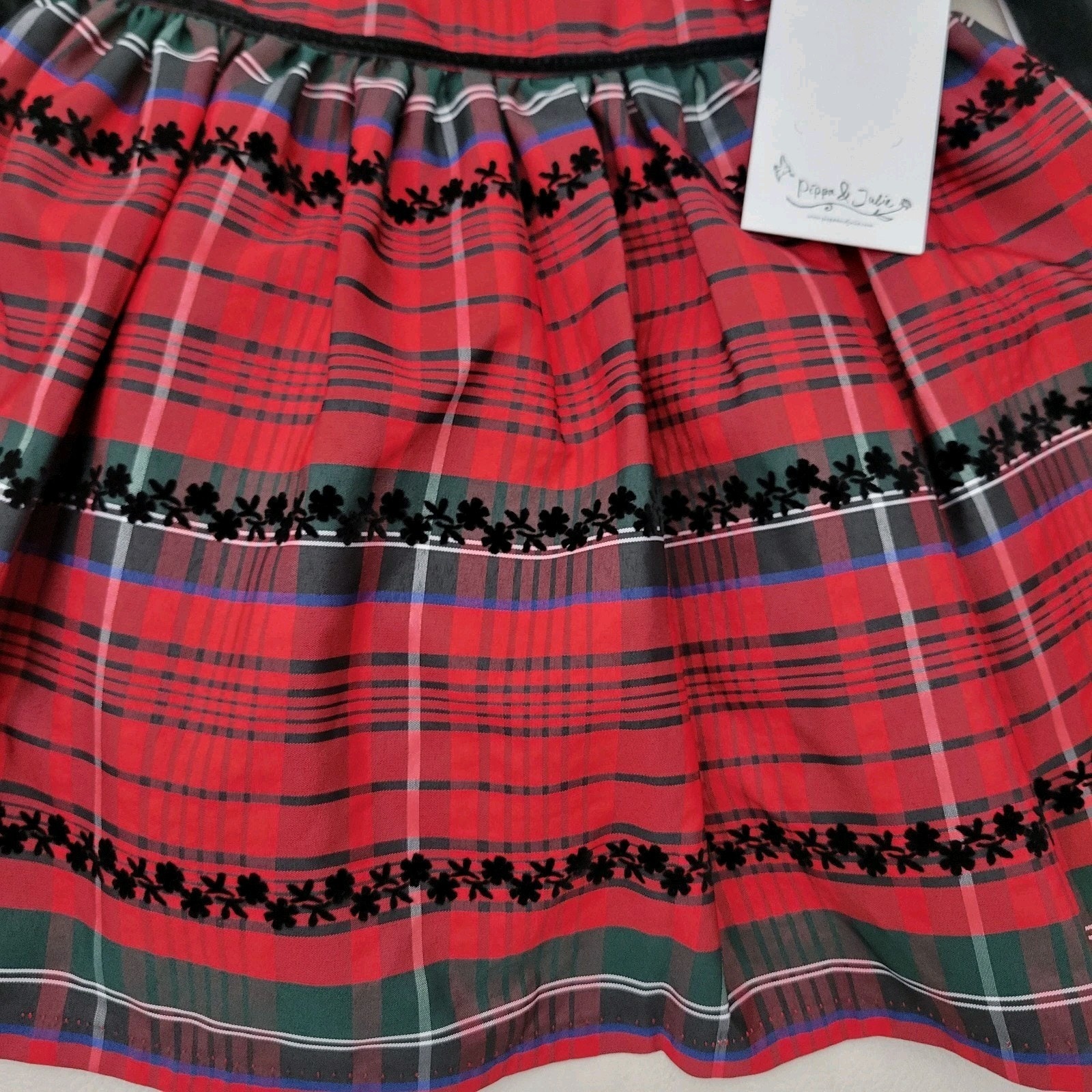 Pippa & Julie Girls 18 M Plaid Holiday Dress Black Velvet Bolero Jacket Outfit — image 4 of 8